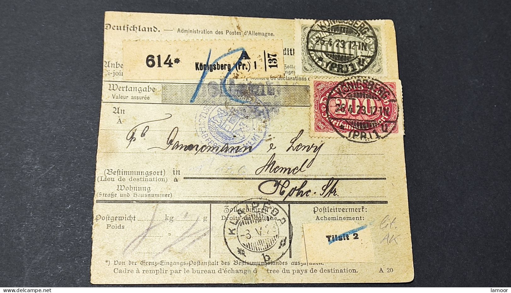 Memel LITHUANIA LIETUVA  VERTICAL PAIR "KLAIPĖDA"  Brief COVER - Litauen