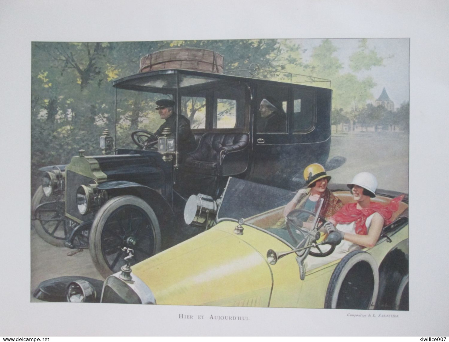 1924  HIER ET AUJOURD HUI FEMME Mode Art Déco  Voiture Ancienne - Unclassified