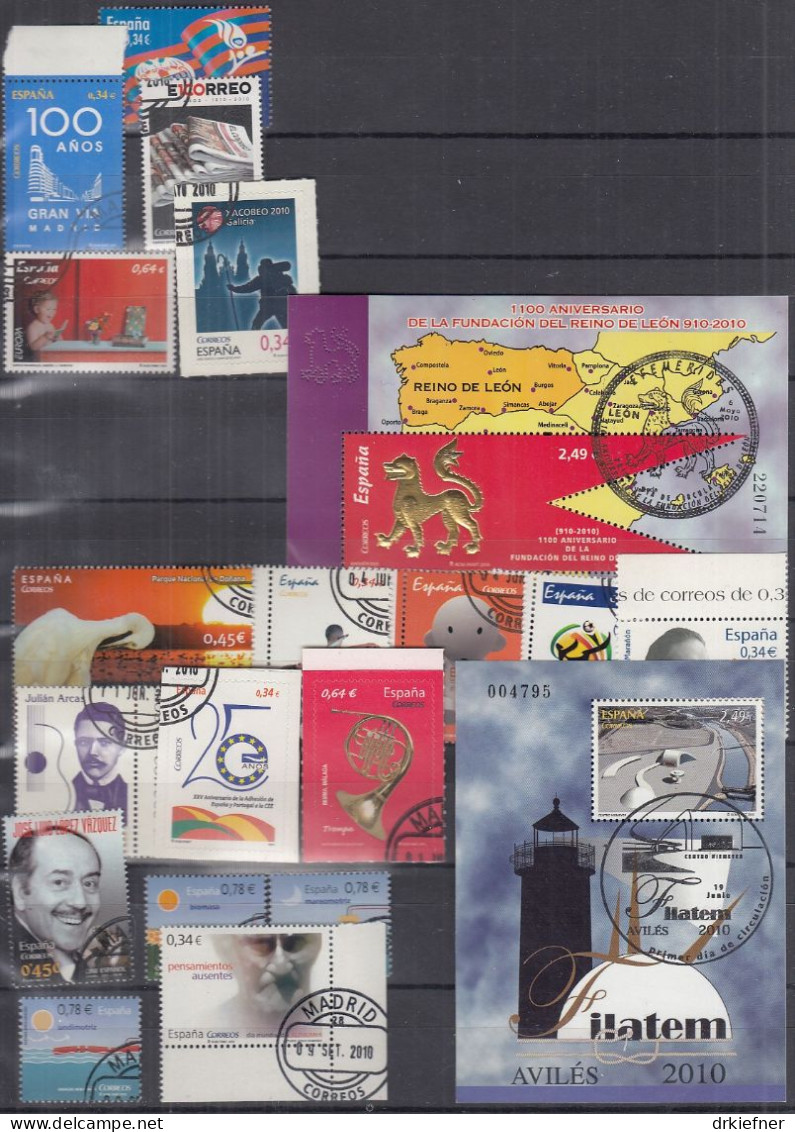 SPANIEN  4466-4482,4487-4501, 4503-4507, 4510-Block 204, Gestempelt, Aus Jahrgang 2010 - Used Stamps