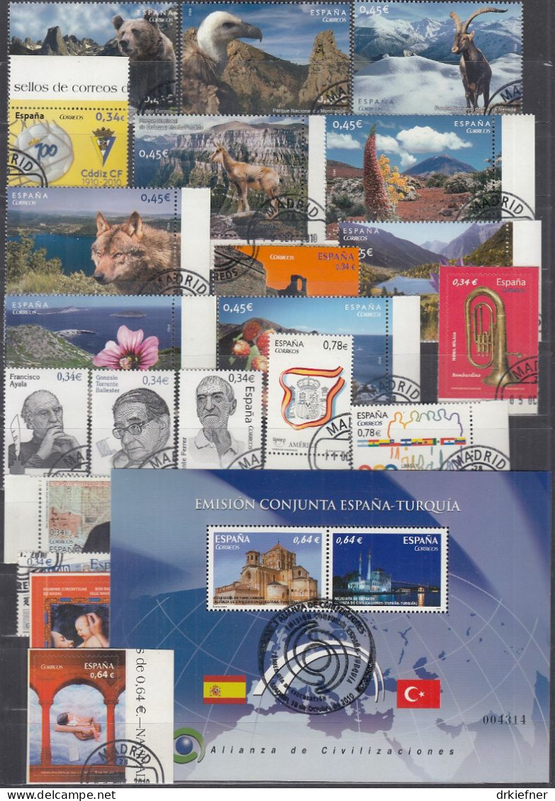 SPANIEN  4466-4482,4487-4501, 4503-4507, 4510-Block 204, Gestempelt, Aus Jahrgang 2010 - Used Stamps