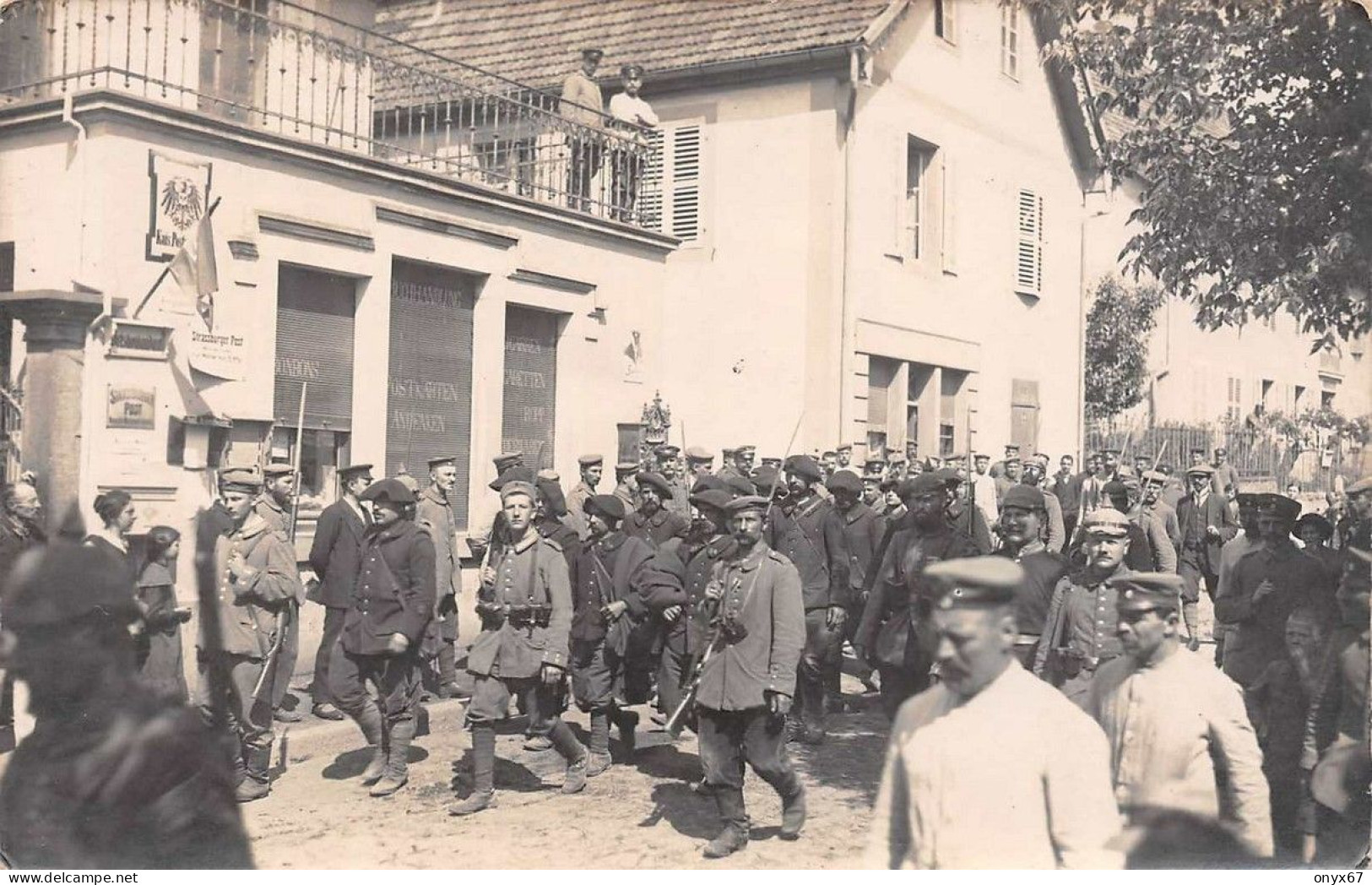 Carte Photo Militaire Allemand-LAPOUTROIE-SCHNIERLACH-68-Haut-Rhin-Prisonniers-Chasseurs Alpins-Jäger-Krieg-Guerre 14/18 - Lapoutroie