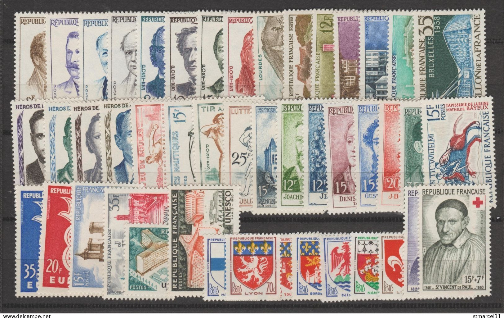 Année 1958 Neuf** + Variété Sur Le N°1181 - Unused Stamps