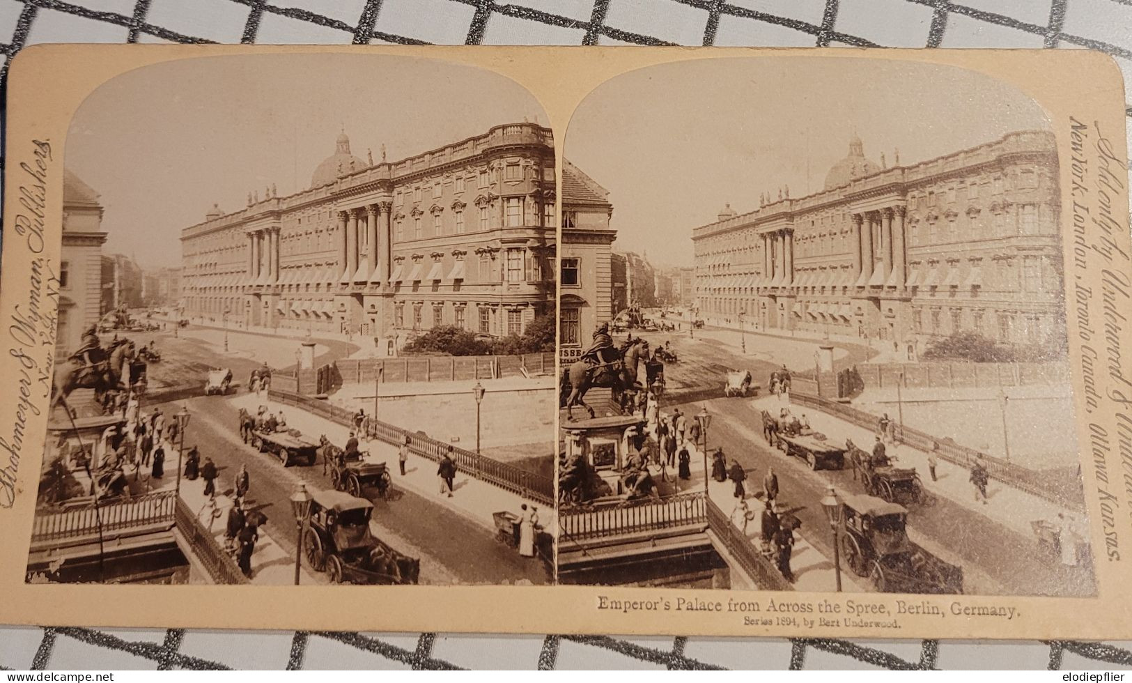 Le Palais De L'empereur, Vu De L'autre Côté De La Sprée, Berlin, Allemagne. Underwood Stéréo - Stereoscopes - Side-by-side Viewers