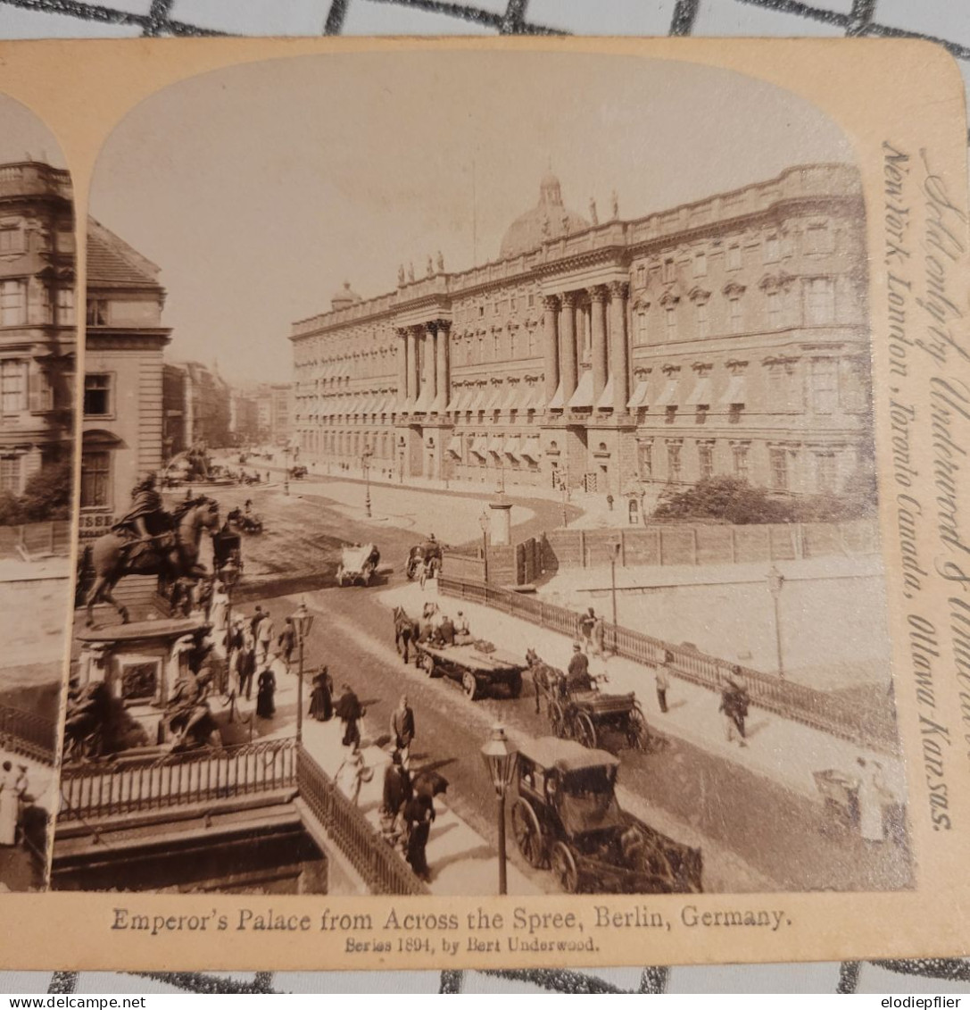 Le Palais De L'empereur, Vu De L'autre Côté De La Sprée, Berlin, Allemagne. Underwood Stéréo - Stereoscopes - Side-by-side Viewers