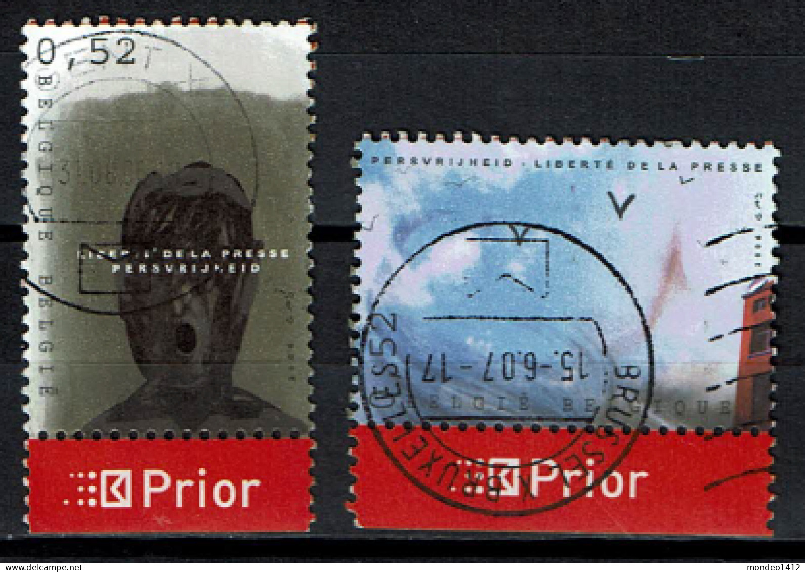 België OBP 3494/3495 - Freedom Of The Press - Used Stamps