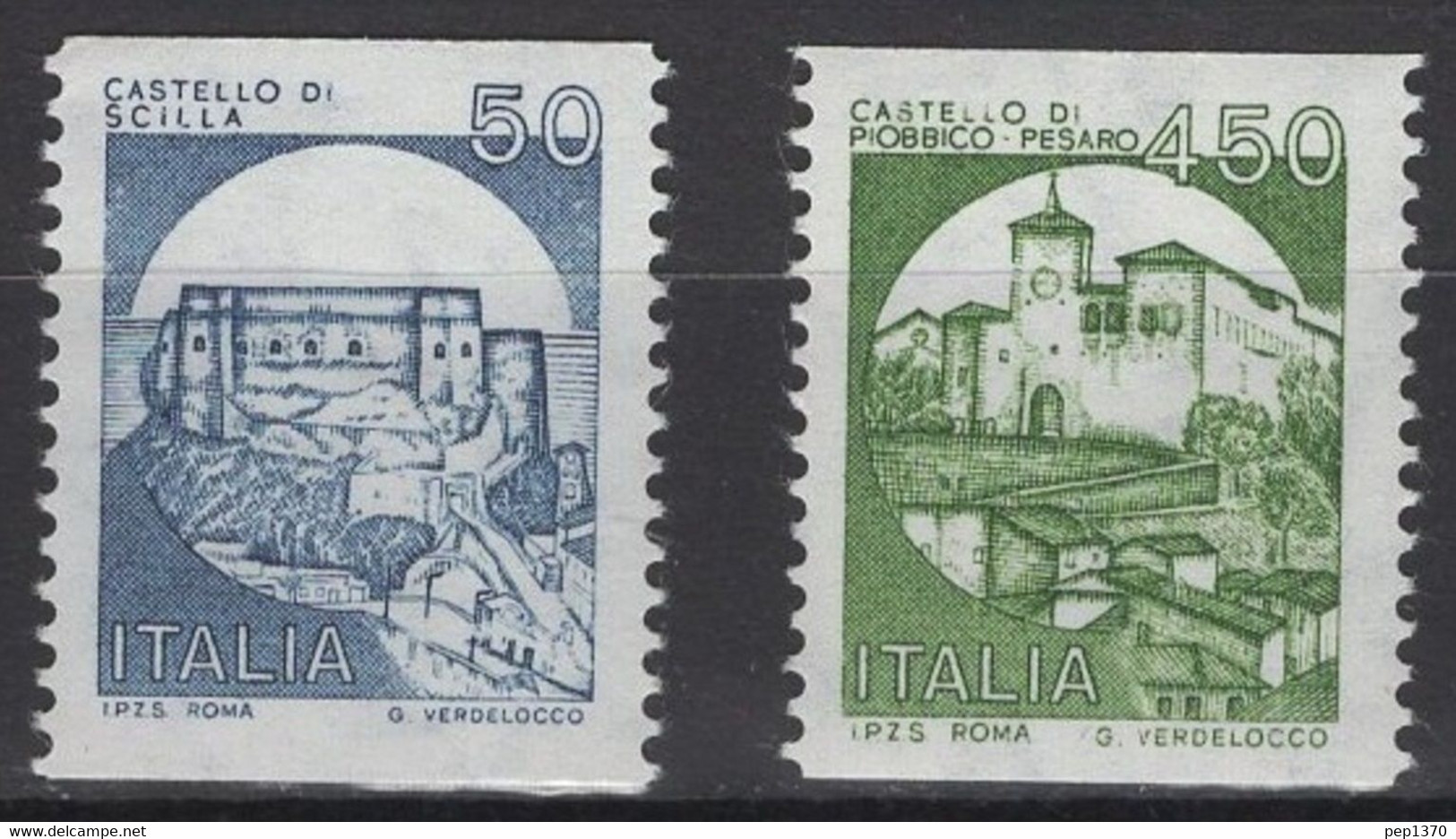 ITALIA 1985 - CASTILLOS DE SCILLA Y PROBICO PESARO - YVERT Nº 1666/1667** - 1981-90: Ungebraucht