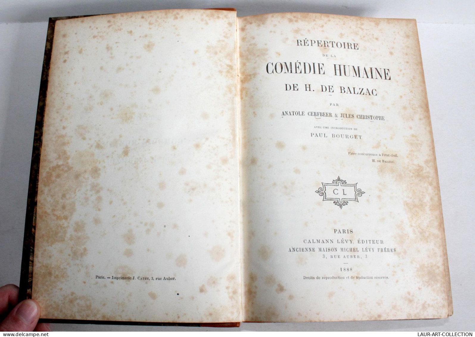 REPERTOIRE DE LA COMEDIE HUMAINE DE H. DE BALZAC Par CERFBEER Et CHRISTOPHE 1888 / ANCIEN LIVRE XIXe SIECLE (2603.105) - 1801-1900