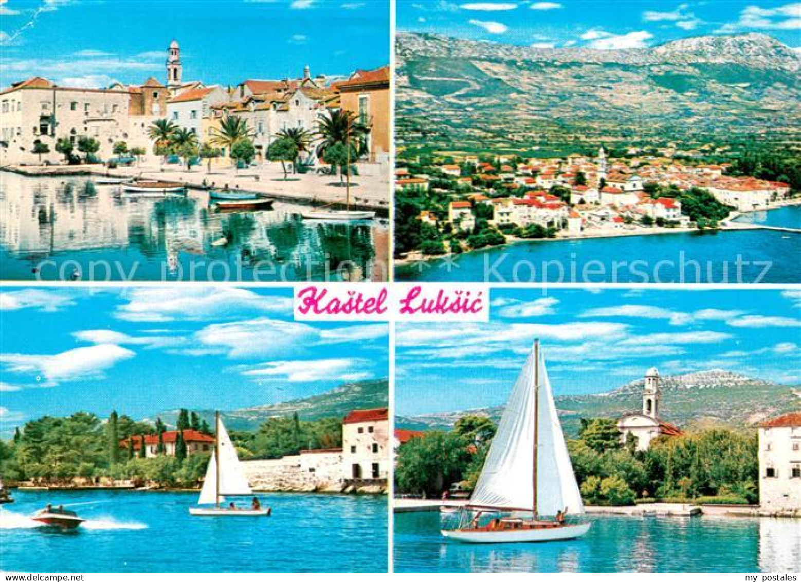 73786844 Kastel Luksic Croatia Hafen Promenade Panorama Luftbild  - Croatie