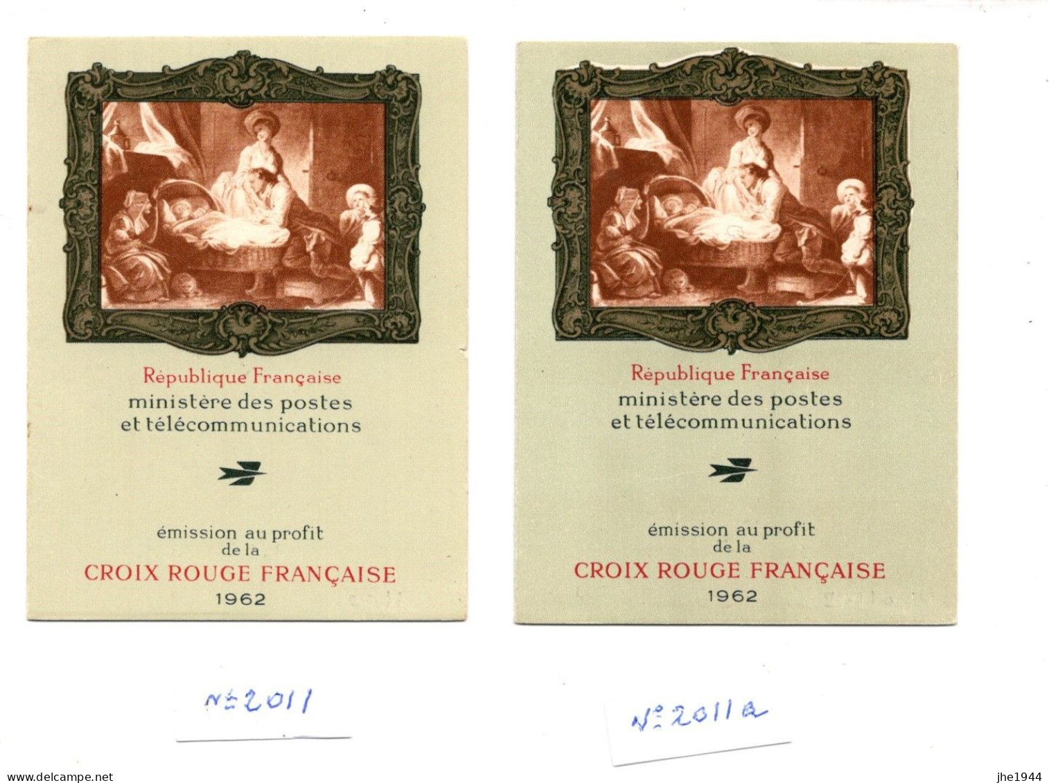 France Carnet Croix Rouge N° 2011 ** Et 2011a **Année 1962 - Red Cross