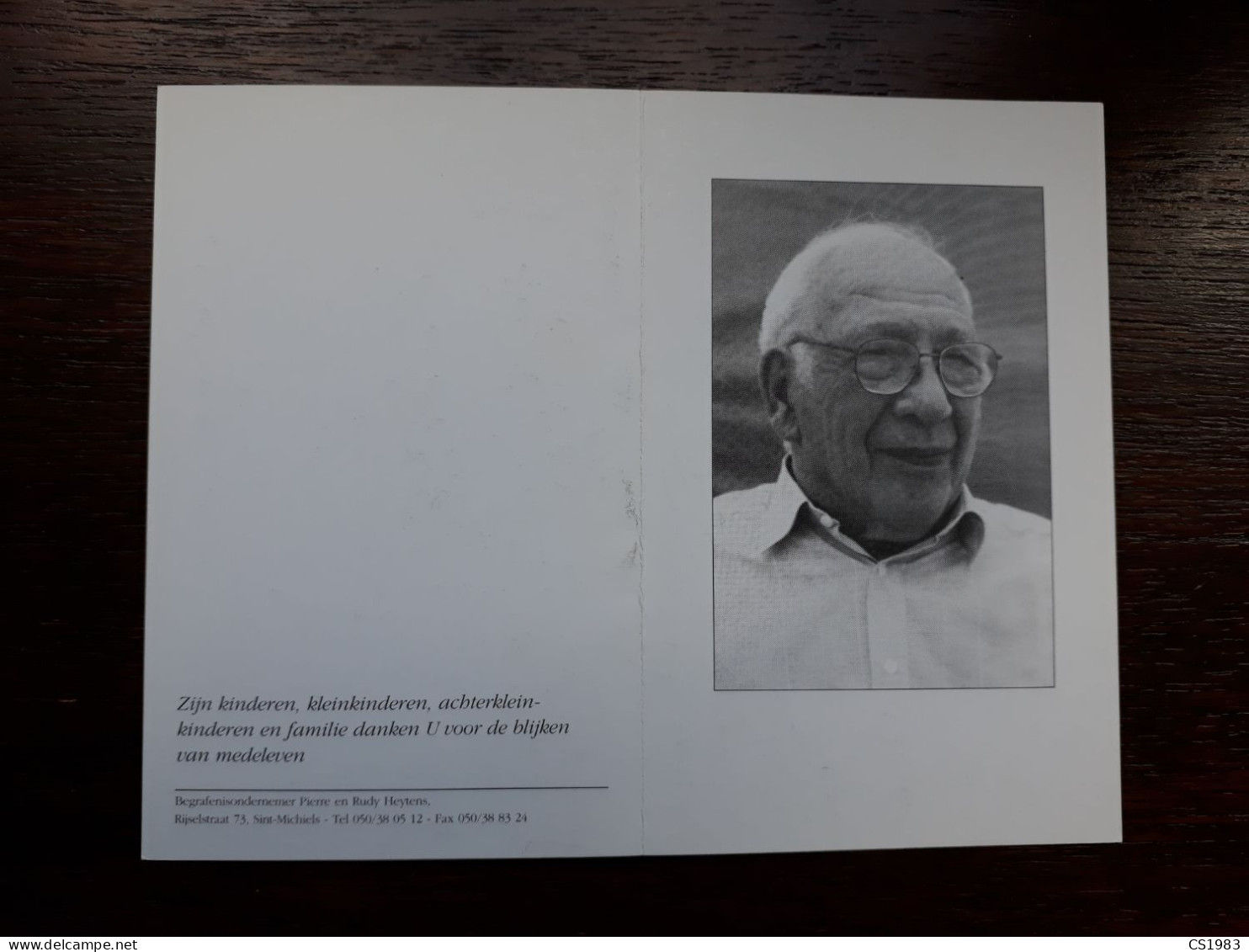 Henri Maes ° 1910 + 2002 X Elisa Barri - Begraf. Sint-Michiels - Obituary Notices