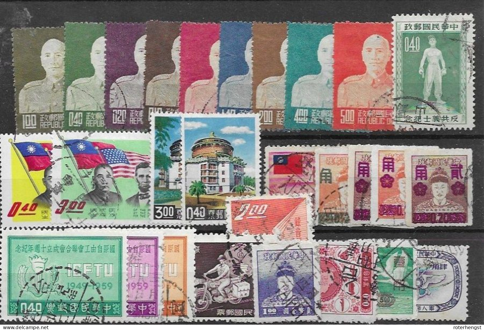 Taiwan VFU 1950-60 Lot (3 Scans) 85 Stamps - Used Stamps