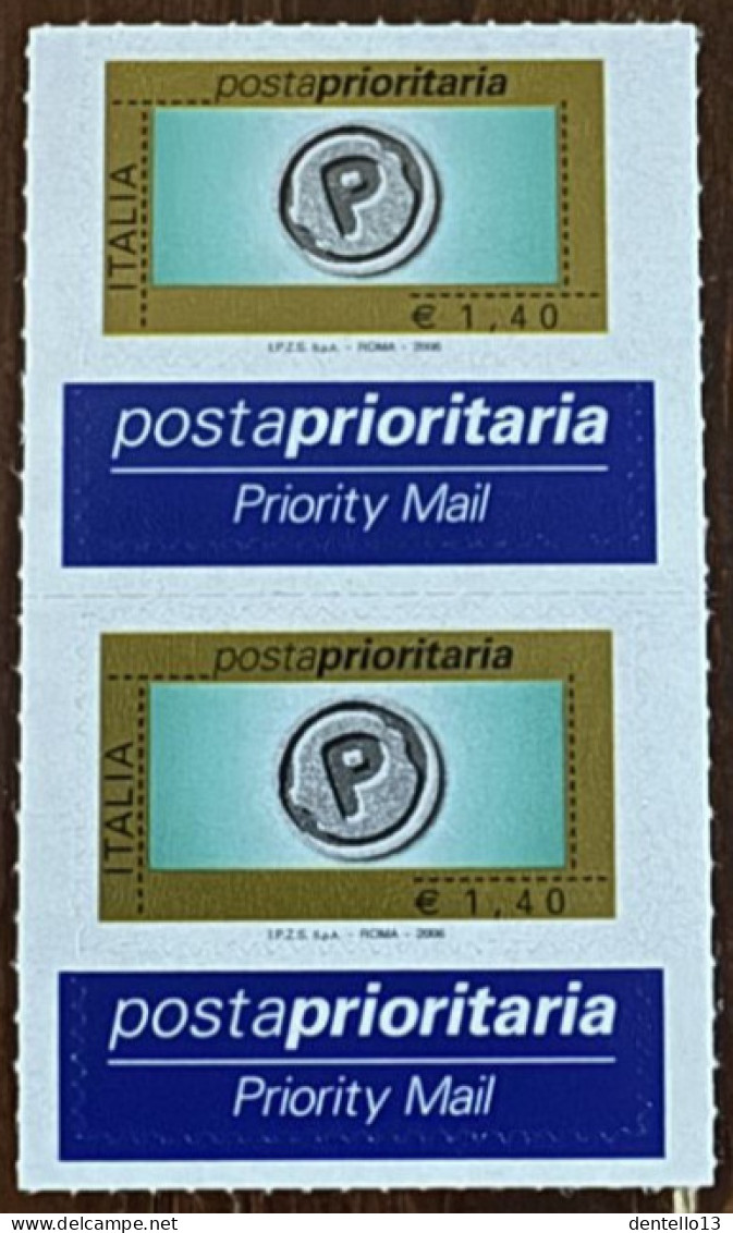 REPUBBLICA 2006 - Posta Prioritaria € 1,40 Coppia Come Da Foto - 2001-10:  Nuovi