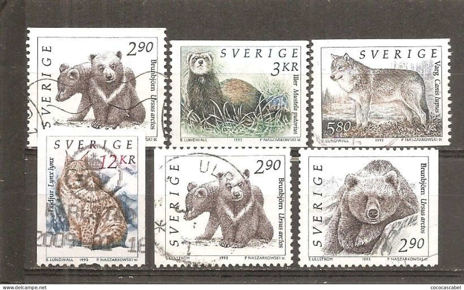 Suecia-Sweden Nº Yvert  1738-40, 1742, 1738A, 1741a (usado) (o) - Used Stamps