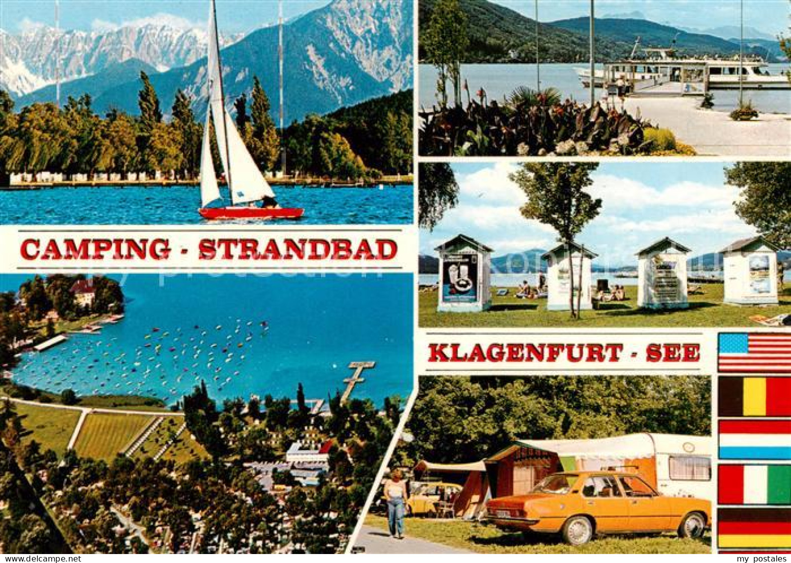 73786545 Woerthersee Fliegeraufnahme Strandbad M. Karawanken - Camping-Strandbad - Other & Unclassified