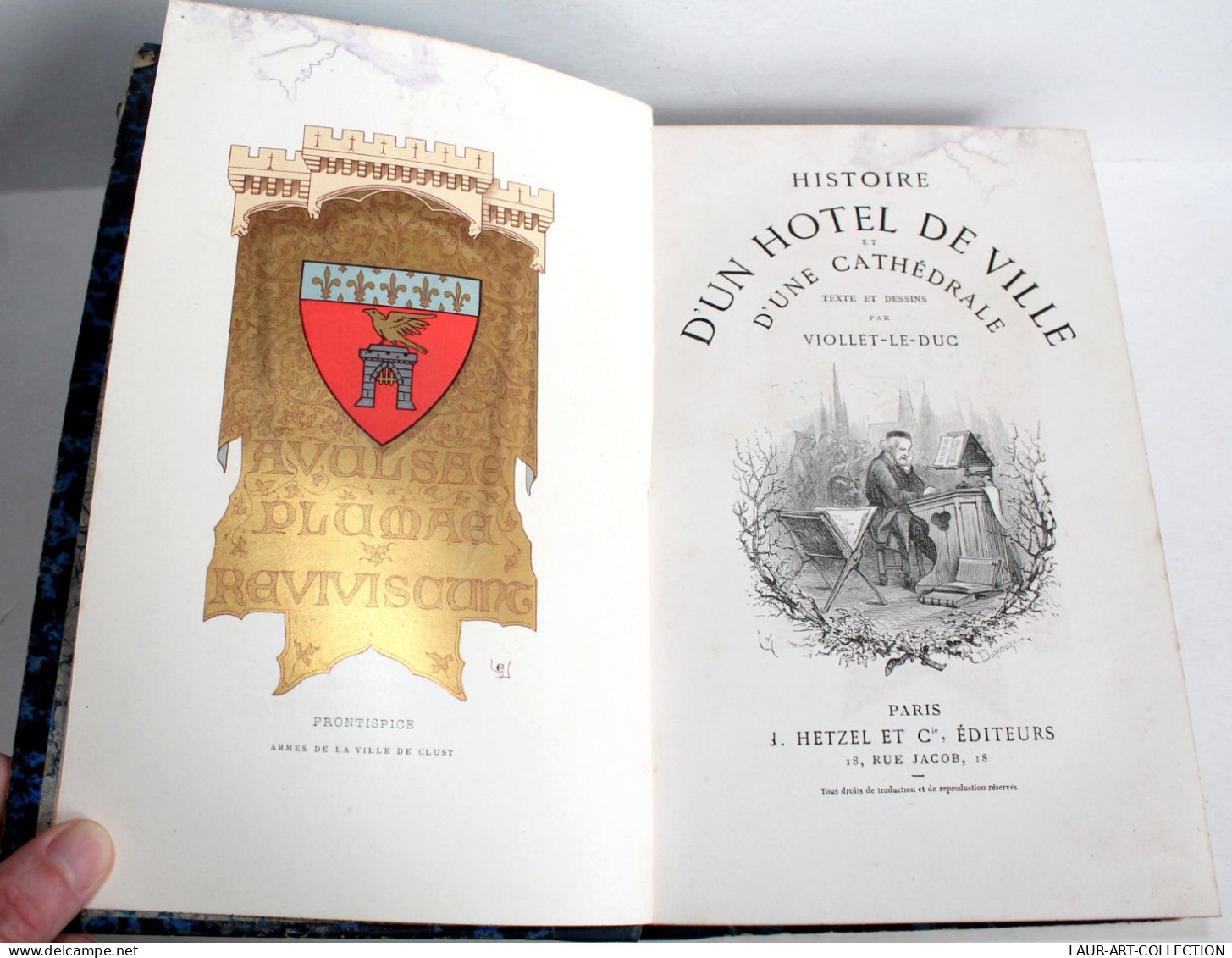 HISTOIRE D'UN HOTEL DE VILLE ET D'UNE CATHEDRALE De VIOLLET LE DUC ILLUSTRÉ 1878 / ANCIEN LIVRE XIXe SIECLE (2603.107) - Histoire