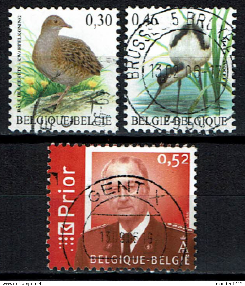 België OBP 3478/3480 - Birds - Koning Albert II - Roi Albert II - Oblitérés