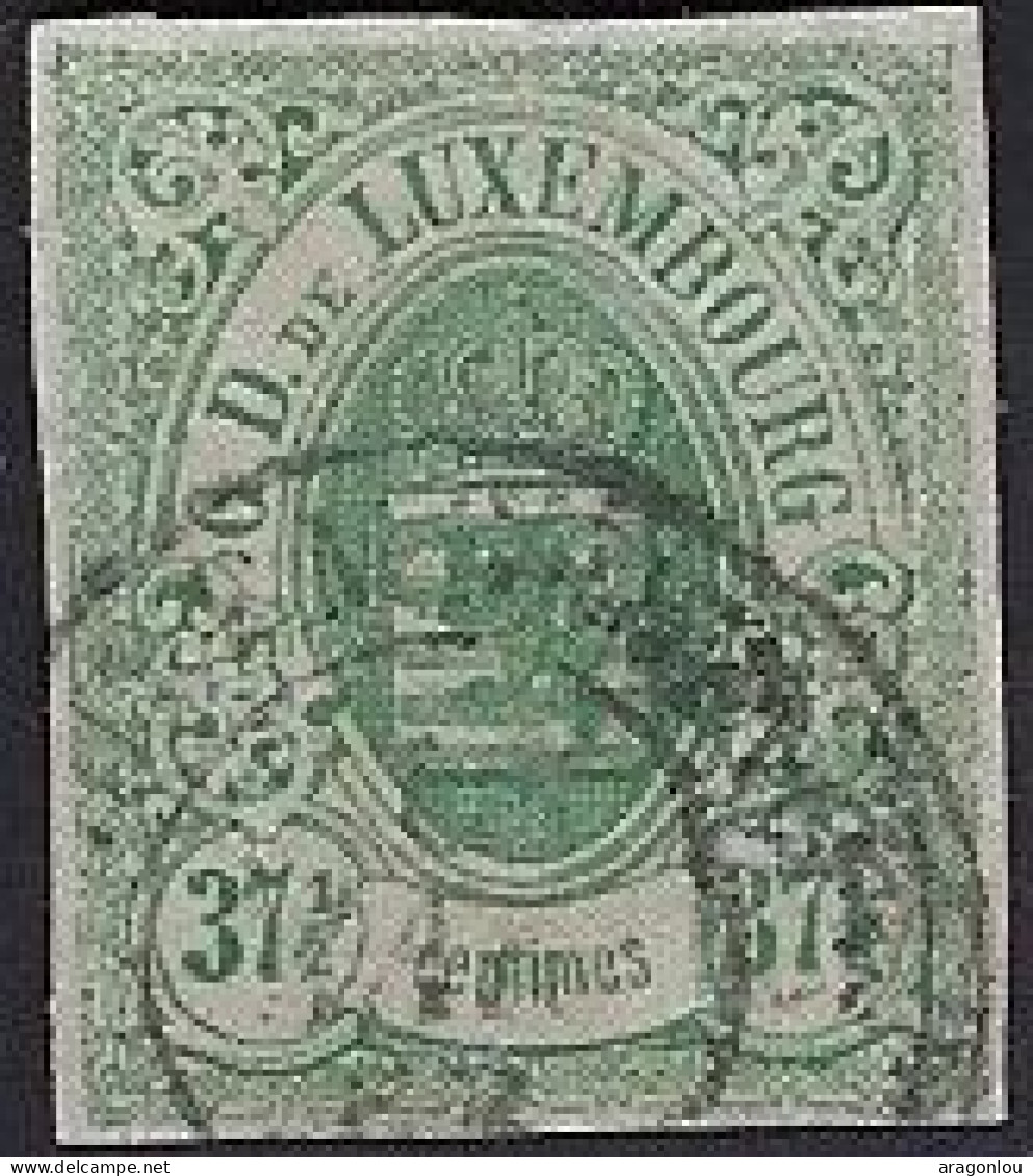 Luxembourg - Luxemburg - Timbres  -  Armoiries  1859   37,5c.   °   Certifié  F.S.P.L.   Réparé   VC. 250,- - 1859-1880 Stemmi