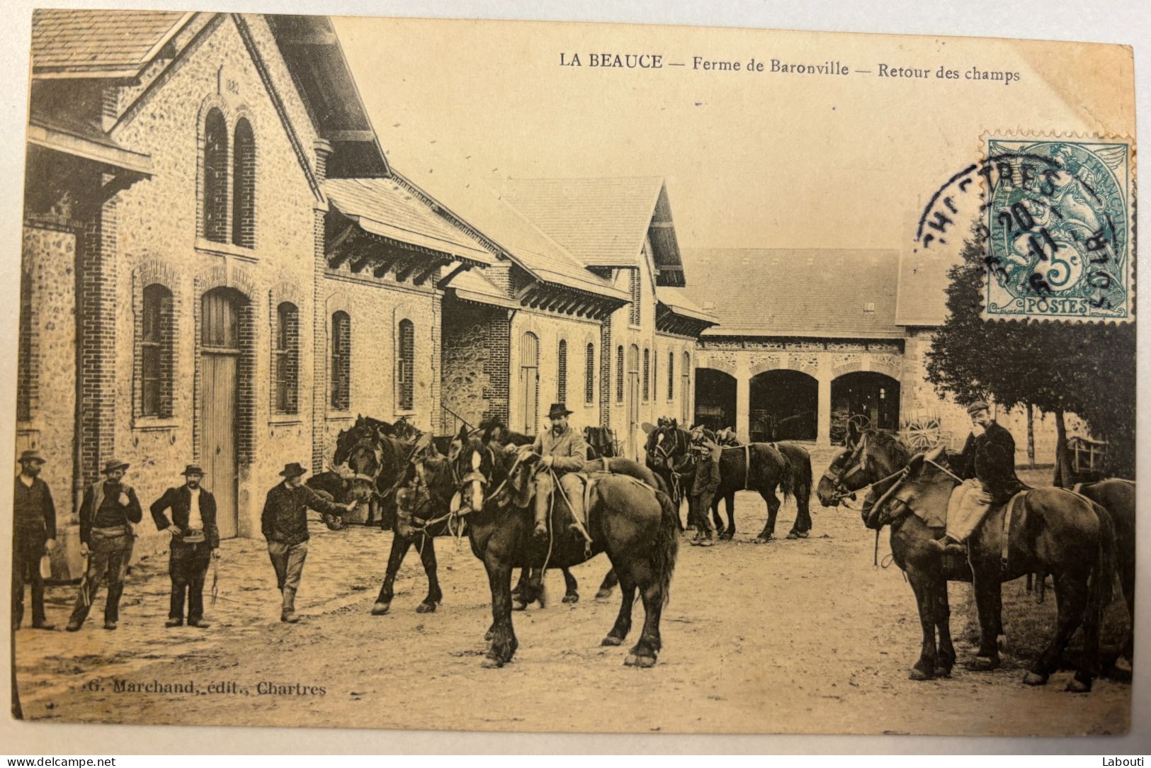 Carte Postale Chartres La Beauce Ferme De Baronville Retour Des Champs Voyagé - Chartres