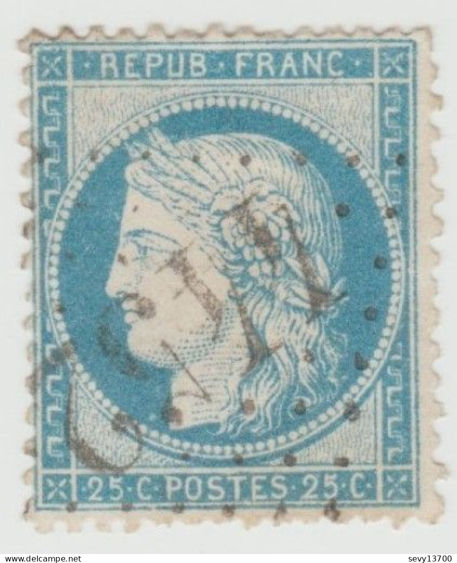 Cérès 25 C Bleu Oblitération Gros Chiffre 4452 - TENAY (Ain) - 1871-1875 Cérès