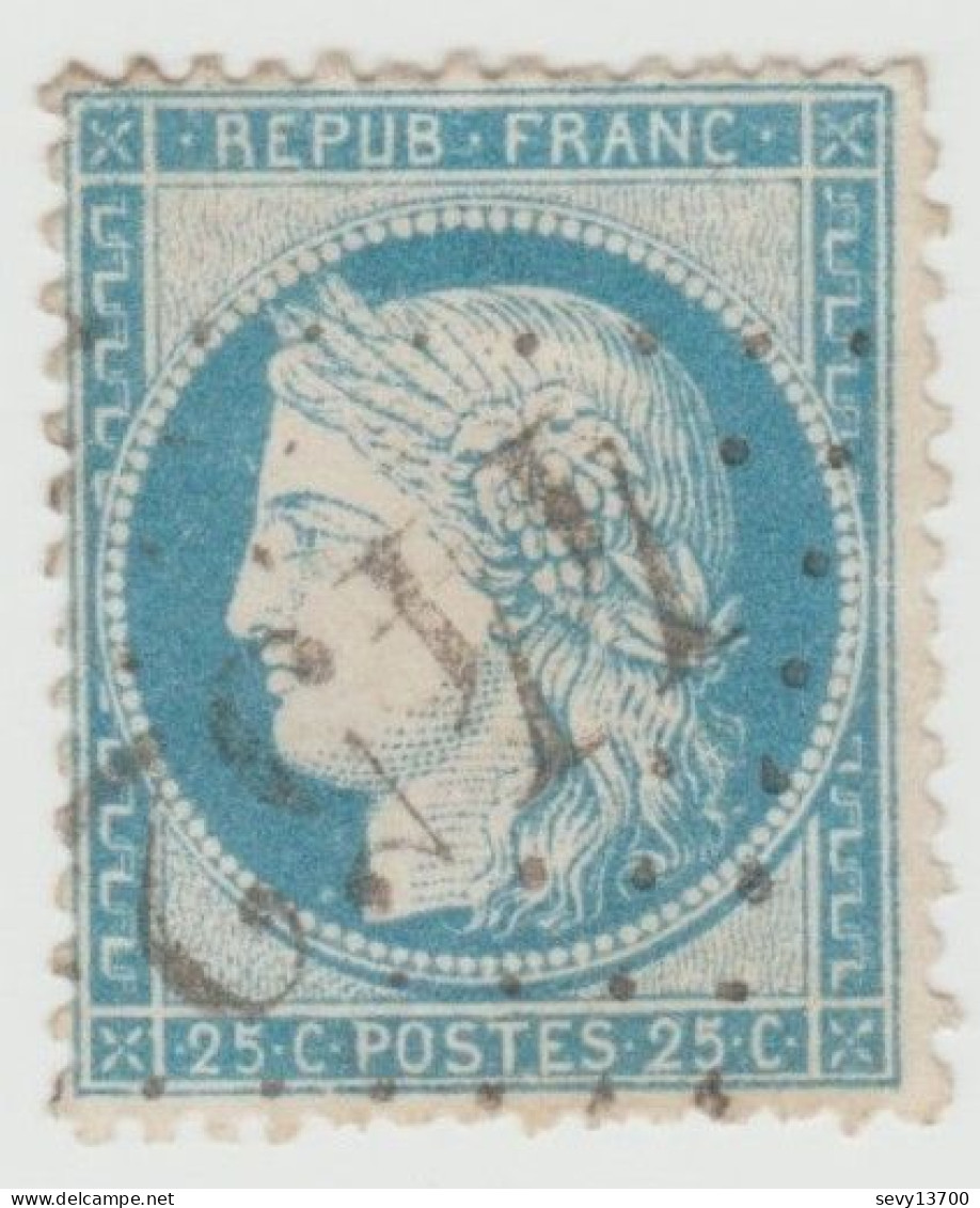 Cérès 25 C Bleu Oblitération Gros Chiffre 4452 - TENAY (Ain) - 1871-1875 Ceres