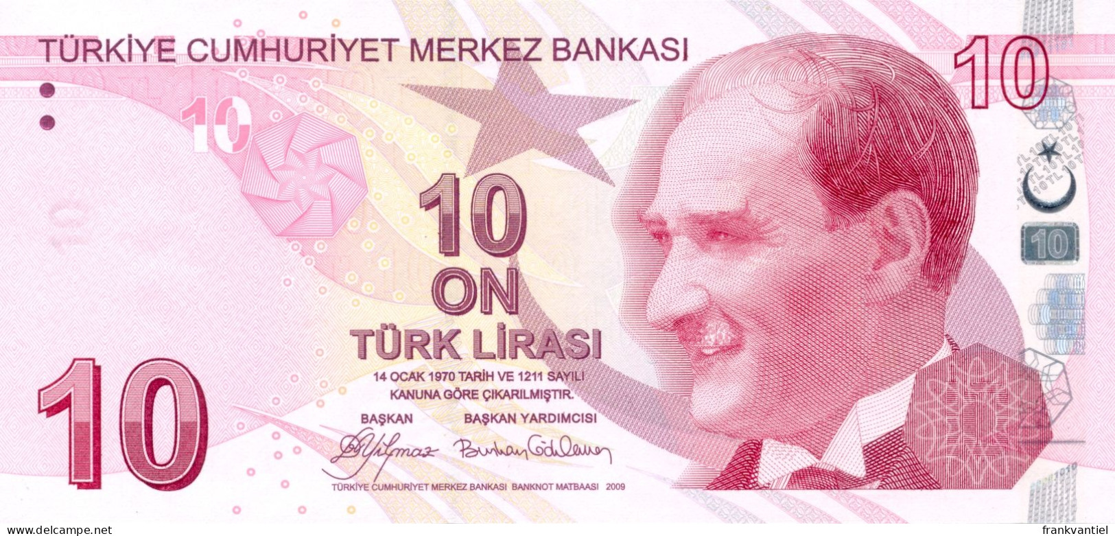 Turkey P-223a 10 Lira 2009 Prefix A003 UNC - Turquie