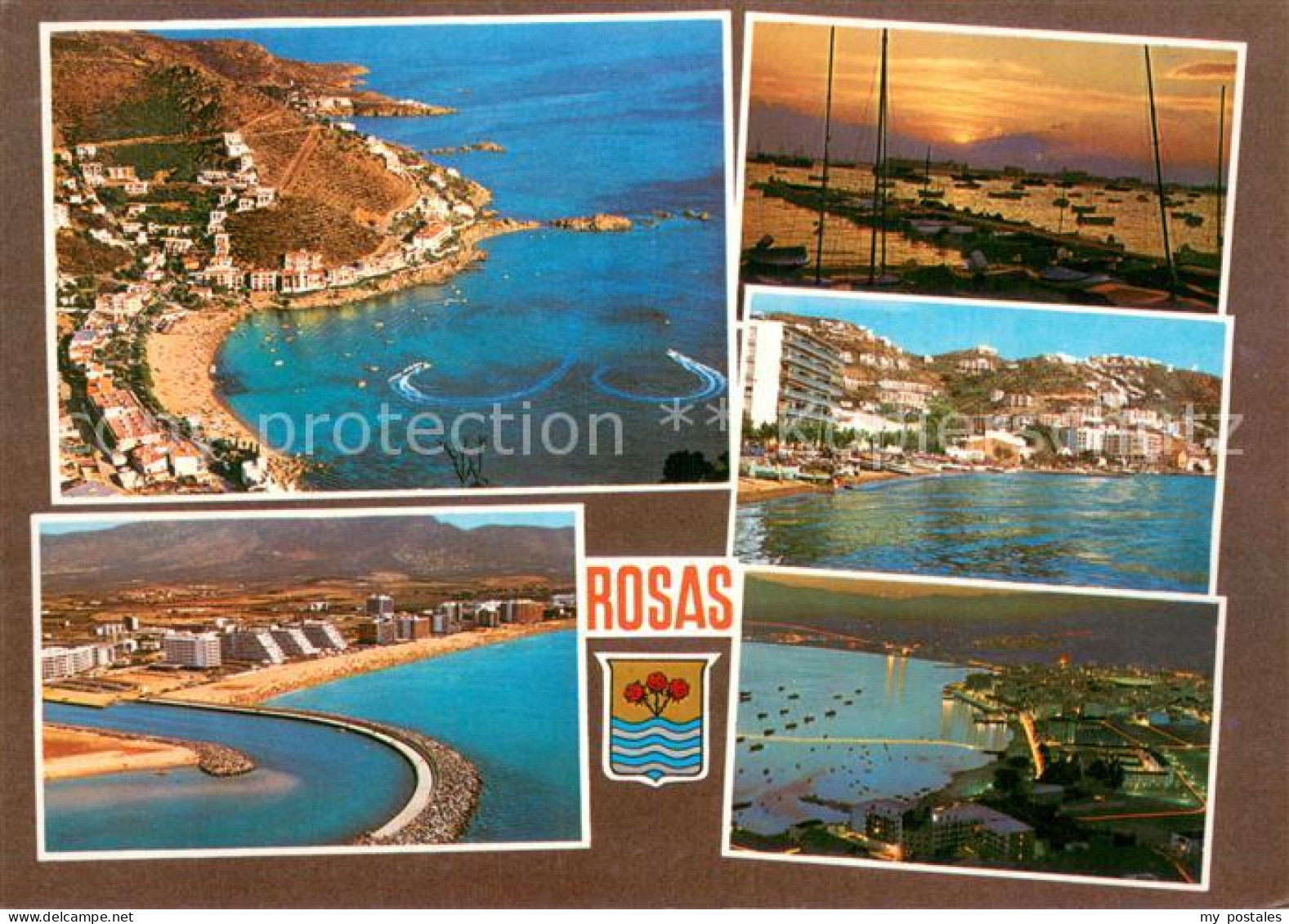 73786399 Rosas Costa Brava Cataluna ES Panorama Kuestenort Hafen Luftbild  - Sonstige & Ohne Zuordnung