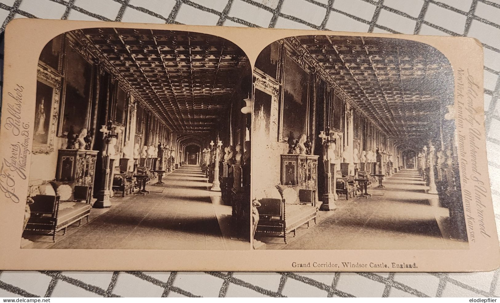 Grand Corridor, Château De Windsor, Angleterre. Underwood Stéréo - Stereoscopes - Side-by-side Viewers