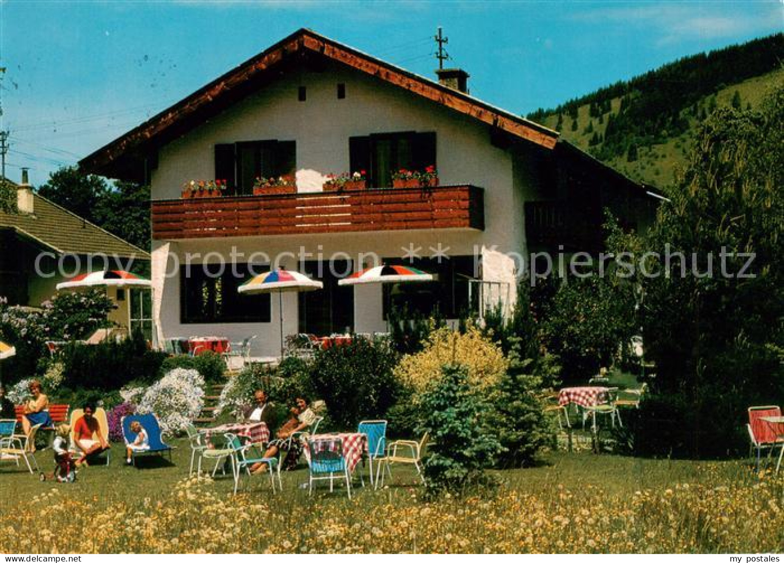 73786368 Oberammergau Gaestehaus U. Terrasse Cafe Wenger Aussenansicht Oberammer - Oberammergau