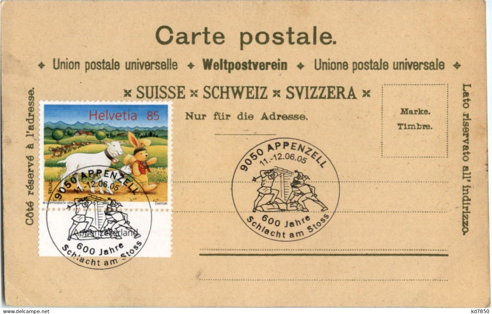 Gruss Aus Appenzell Land - Sonderstempel Rückseite - Other & Unclassified