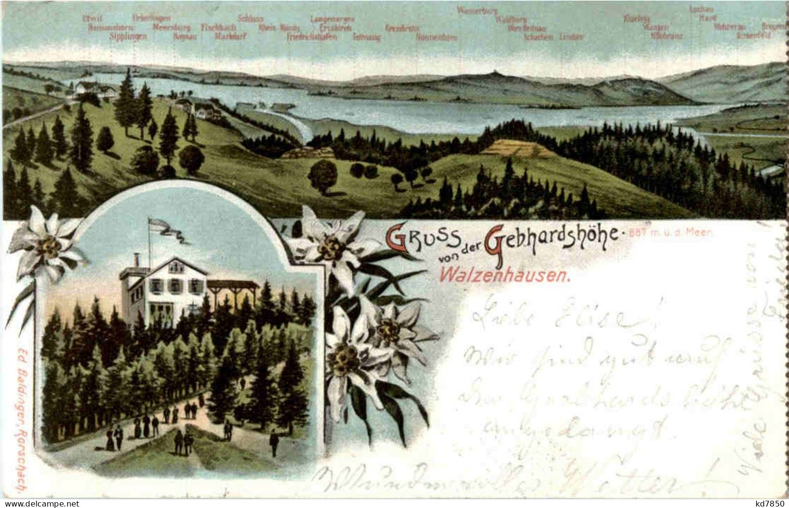 Gruss Von Der Gebhardshöhe - Walzenhausen - Litho - Walzenhausen