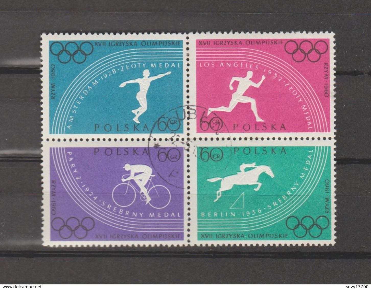 Pologne - Polska - Bloc De 4 Timbres Jeux Olympiques - Paris Amsterdam Los Angeles Berlin - Année 1960 - Usados