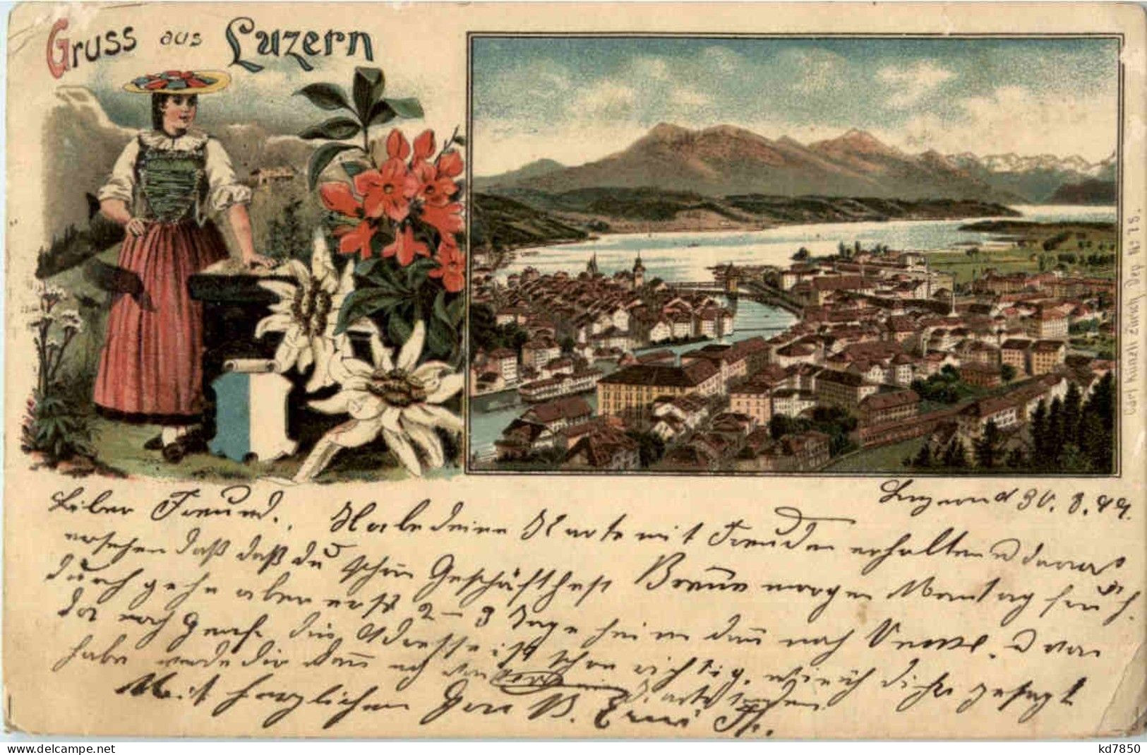 Gruss Aus Luzern - Litho - Lucerne