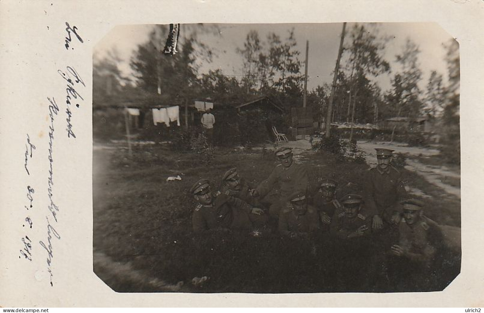 AK Foto Gruppe Deutsche Soldaten In Waldlager - 1917 (68959) - Oorlog 1914-18