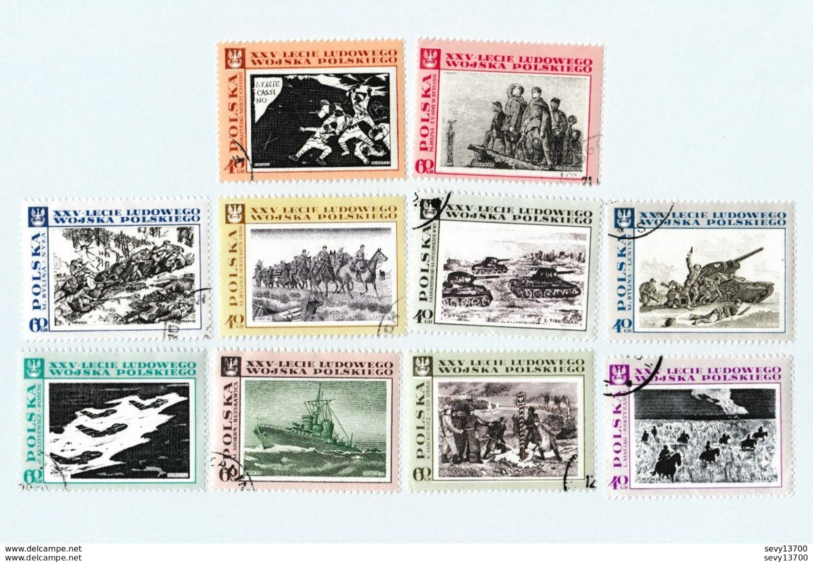 Pologne Lot De 28 Timbres - L'armée, Militaire, Soldat, Mémorial - Colecciones