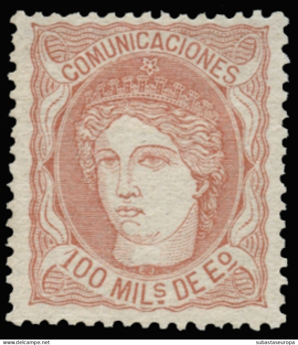 (*) 108. Alegoría. 100 Mil. Muy Bien Centrado. Certificado COMEX (1978). Cat. 58 €. - Unused Stamps