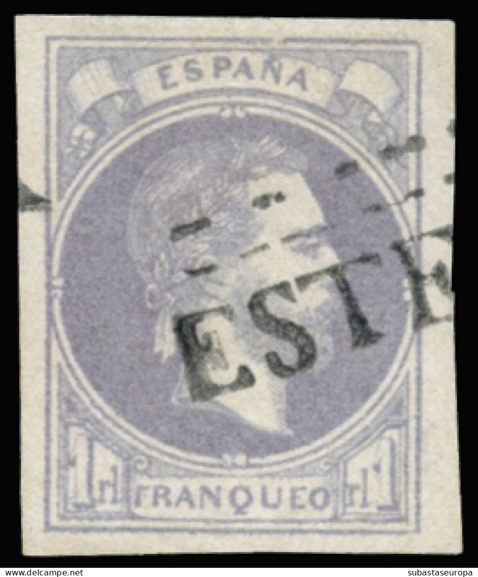 Ø 158. Correo Carlista. Mat. Lineal "Estella". Lujo. Marquillado. Cat. 400 €. - Carlistes