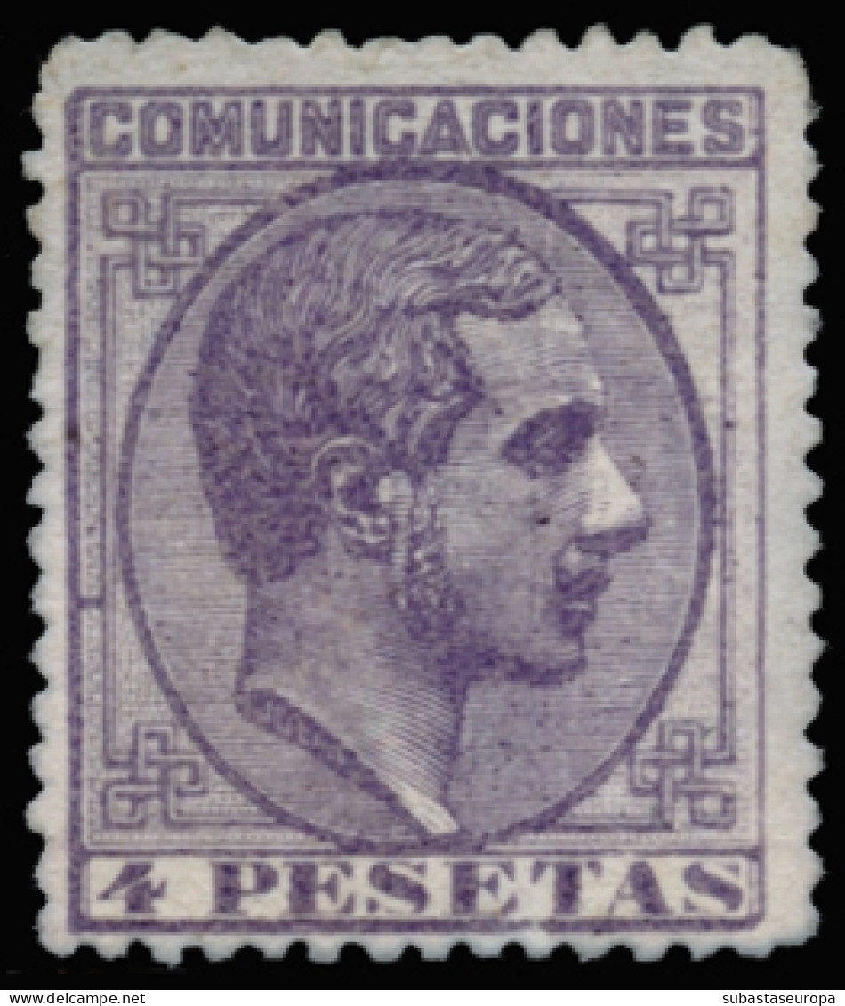 (*) 198. Alfonso XII. 4 Ptas. Centraje Aceptable. Aparentemente Nuevo. Cat. 180 €. - Unused Stamps