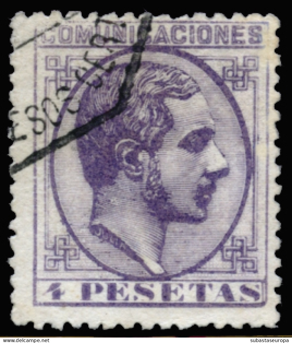 Ø 198. Alfonso XII. 4 Ptas. Color Intenso. Centraje Bonito. Cat. 130 €. - Gebraucht