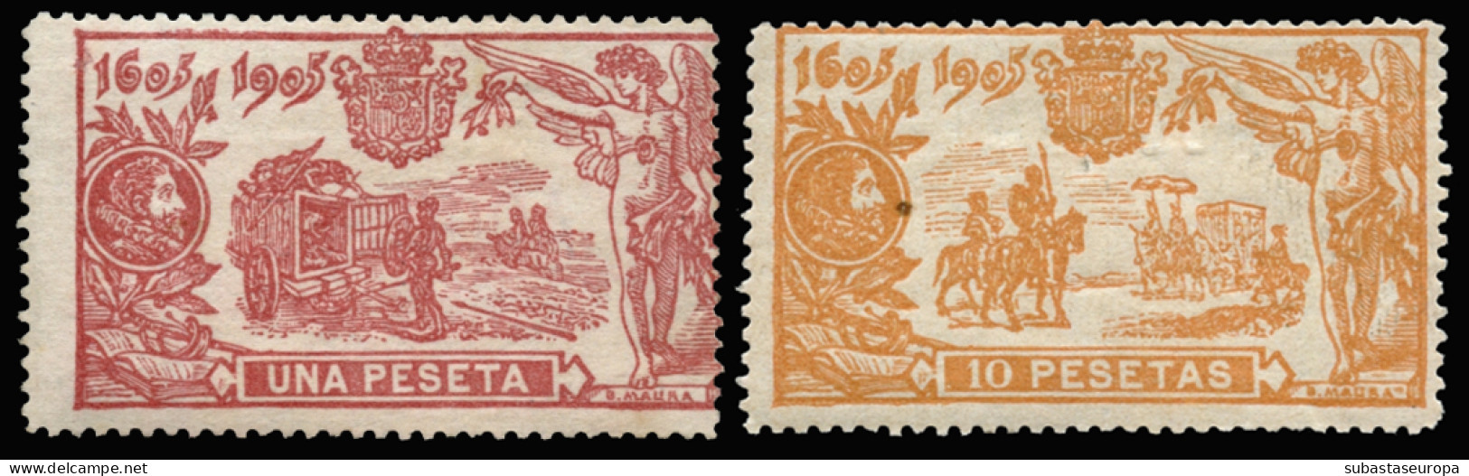 * 257/66. A Falta Del 30 Cts. Y El 4 Ptas. Quijote. Centrajes Diversos, El 10 Ptas. Bastante Bonito. Cat. 711 €. - Unused Stamps