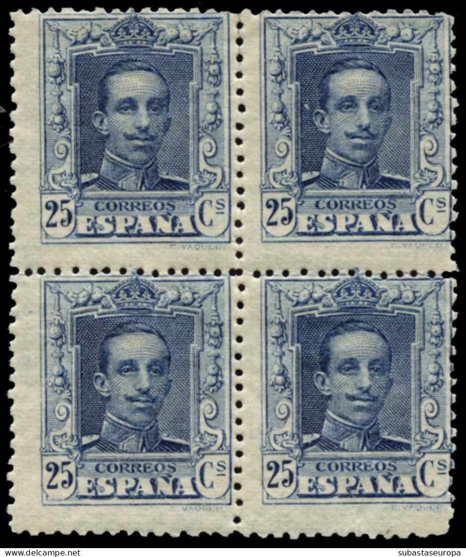 ** N.E. 23. Vaquer. 25 Cts. Bloque De 4. Centraje De La Emisión. Raro En Bloque. - Unused Stamps