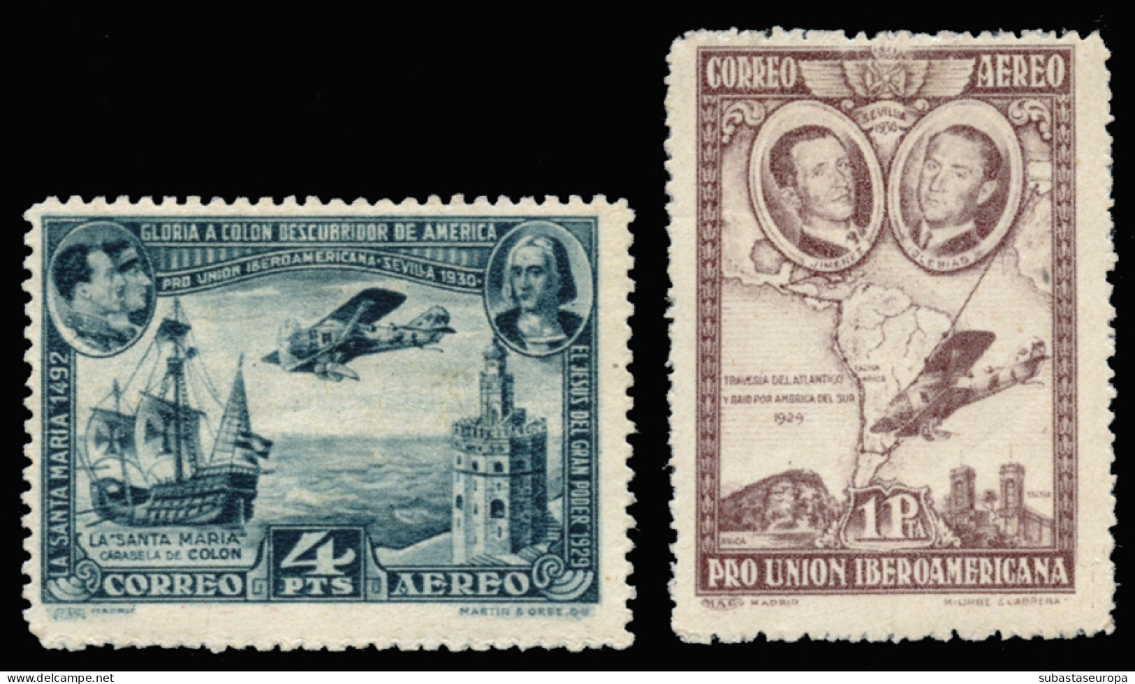 ** 590 Y 591. Iberoamericana Aérea. Ligeras Sombras Del Tiempo. Cat. 250 €. - Unused Stamps