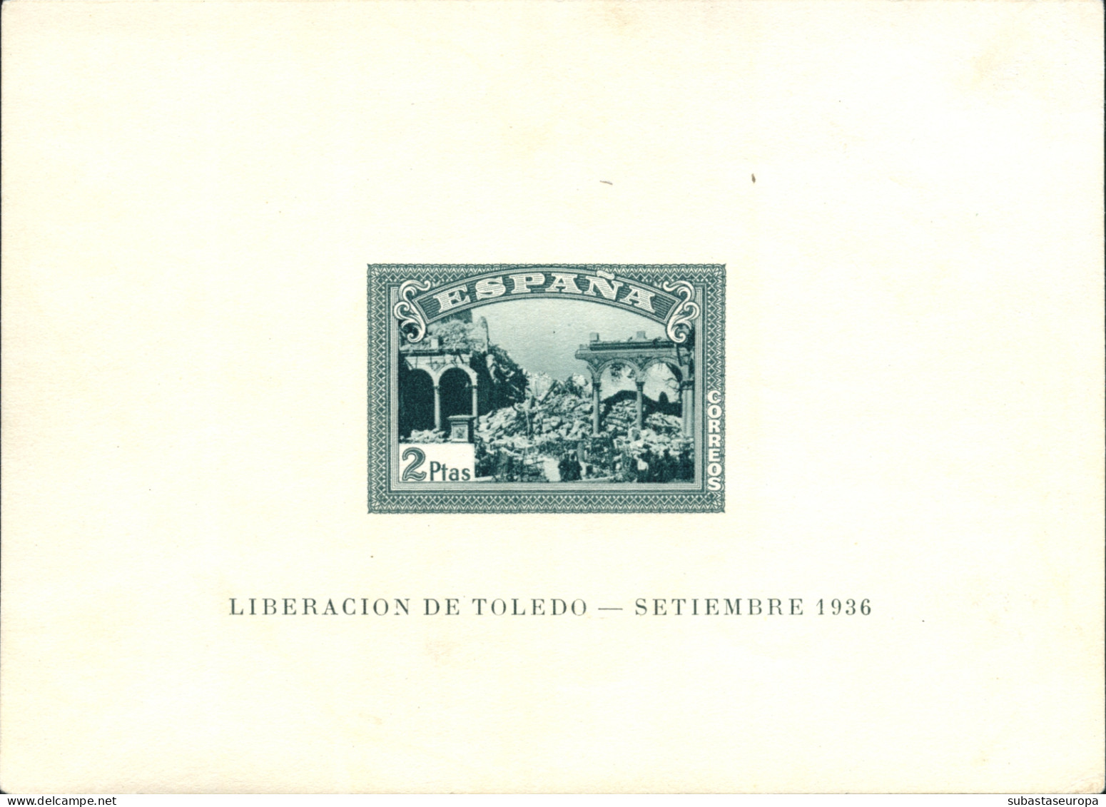 * 839. H.B. Toledo Sin Dentar. Color Verde. Inapreciable Mancha De Suciedad En El Frente. Cat. 625 €. - Unused Stamps
