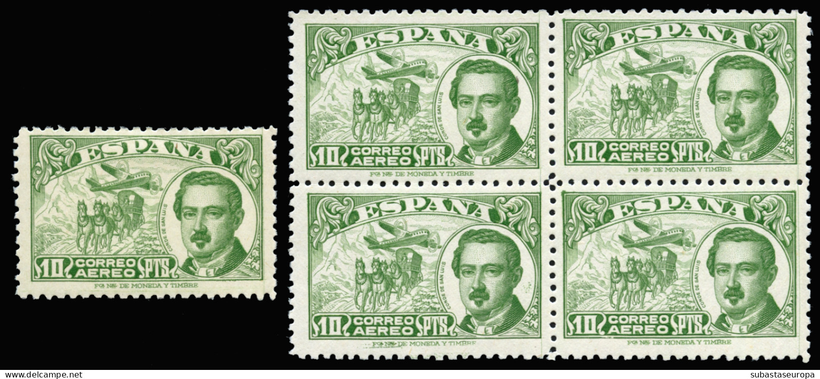 ** 990. Conde De San Luis. Bloque De 4 Más Un Sello Suelto Con Fijasellos. Bonitos. - Unused Stamps