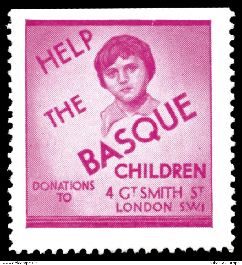 Gran Bretaña. Help The Basque Children. **. Sin Valor Facial. Color Rojo Liláceo. Afinet Nº 2131. - Spanish Civil War Labels