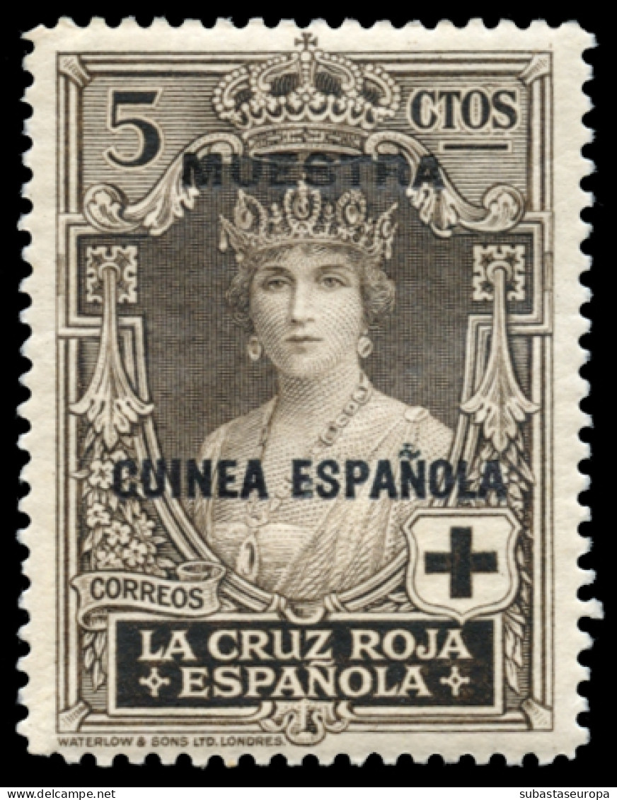 GUINEA. */** 179/90. Cruz Roja. Sobrecarga Muestra. Mayoría De Valores Sin Fijasellos. El Nº 190 Sin Goma. Cat. 130 €. - Guinea Espagnole