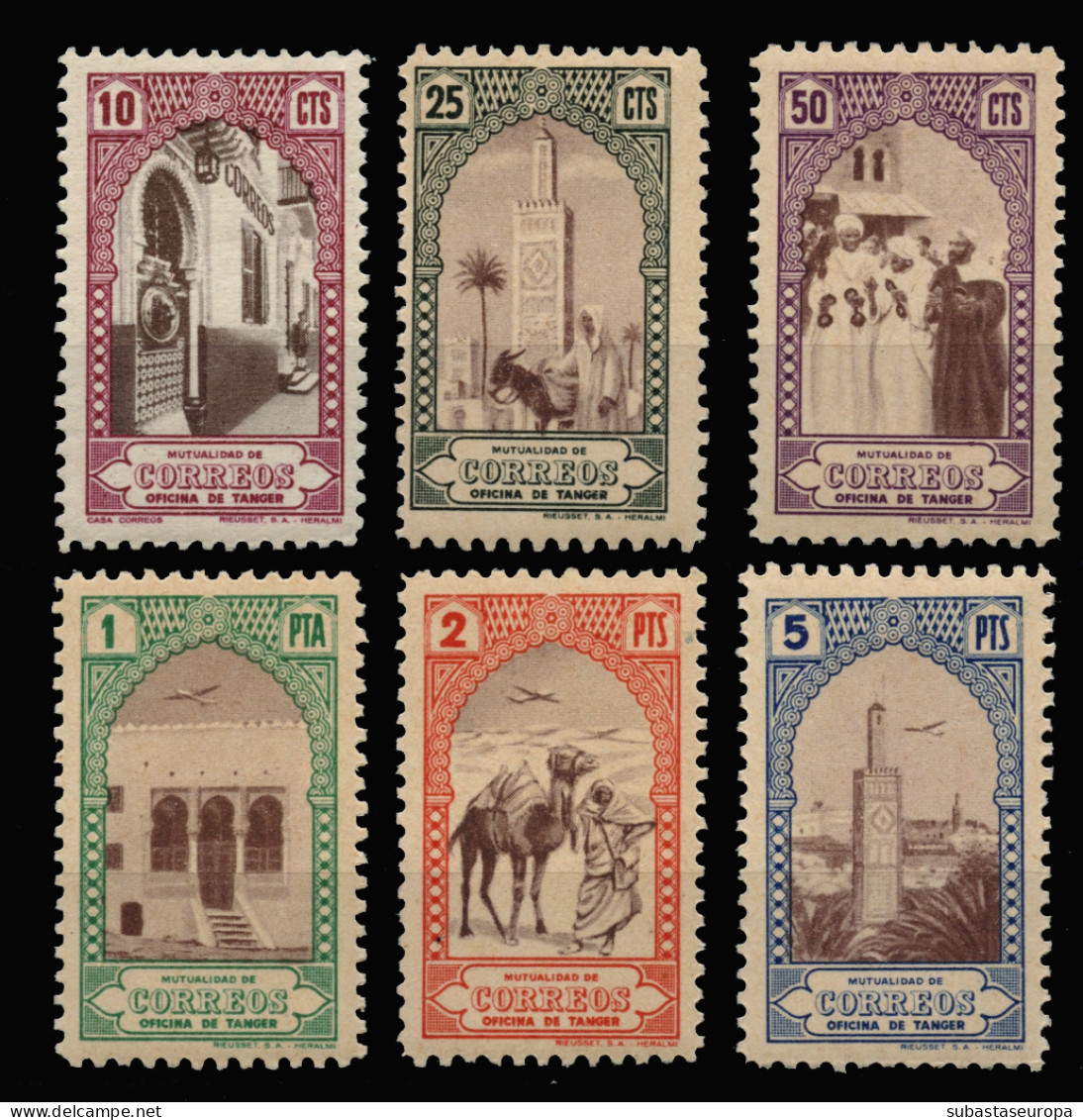 TÁNGER. Beneficencia. 1946. Sellos A Beneficio De Huérfanos De Correos. ** 23/28. Muy Rara Serie Completa. - Maroc Espagnol