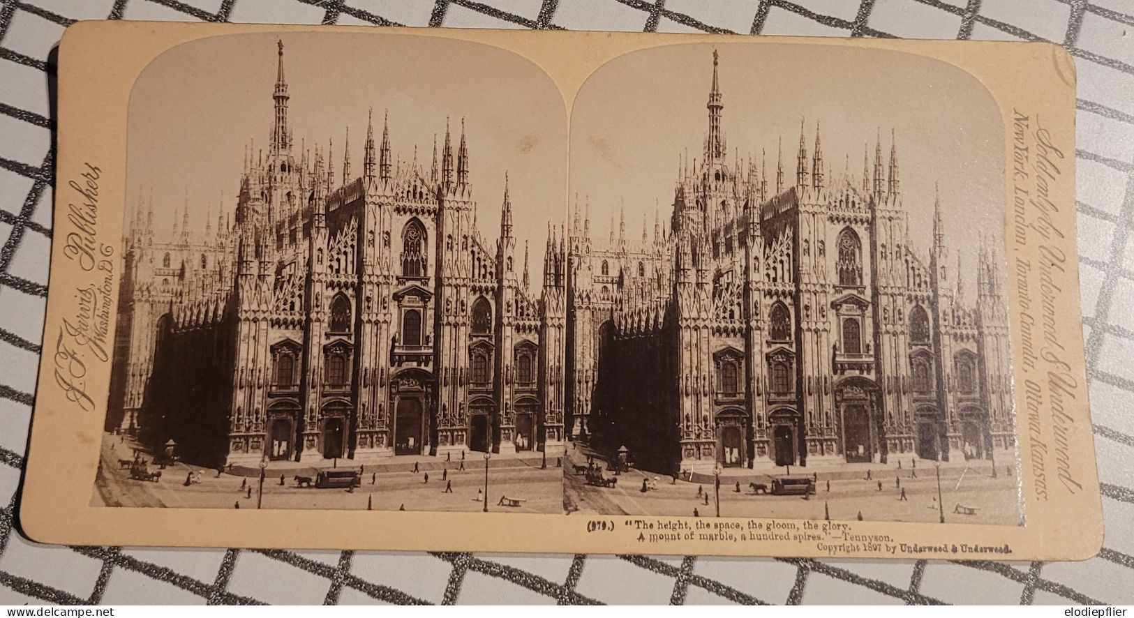 La Cathédrale De Milan, Italie. Underwood Stéréo - Stereoscopes - Side-by-side Viewers