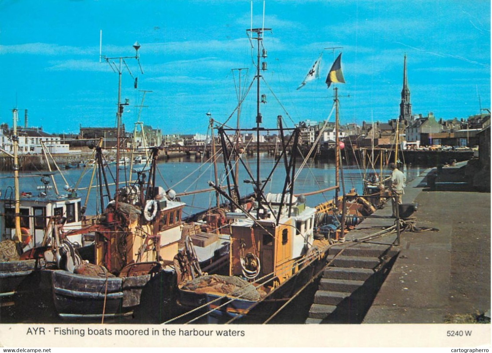 Navigation Sailing Vessels & Boats Themed Postcard Ayr Fishing Boats Moored - Sailing Vessels