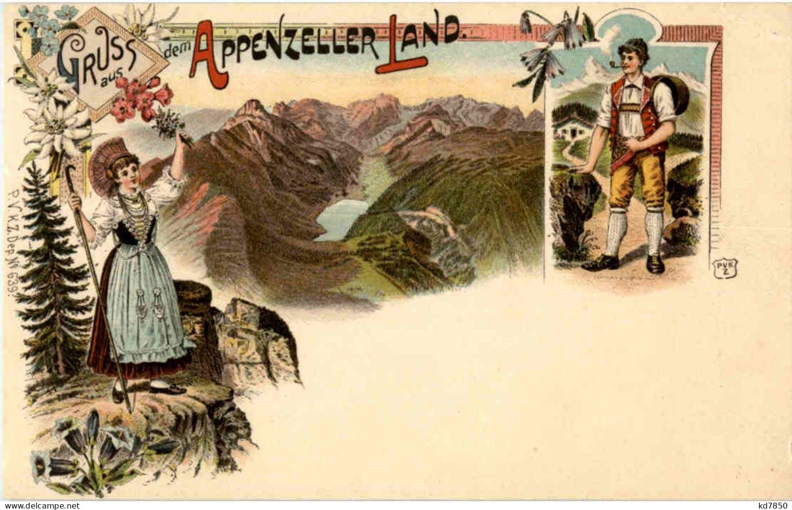 Gruss Aus Dem Appenzellerland - Litho - Greetings From...