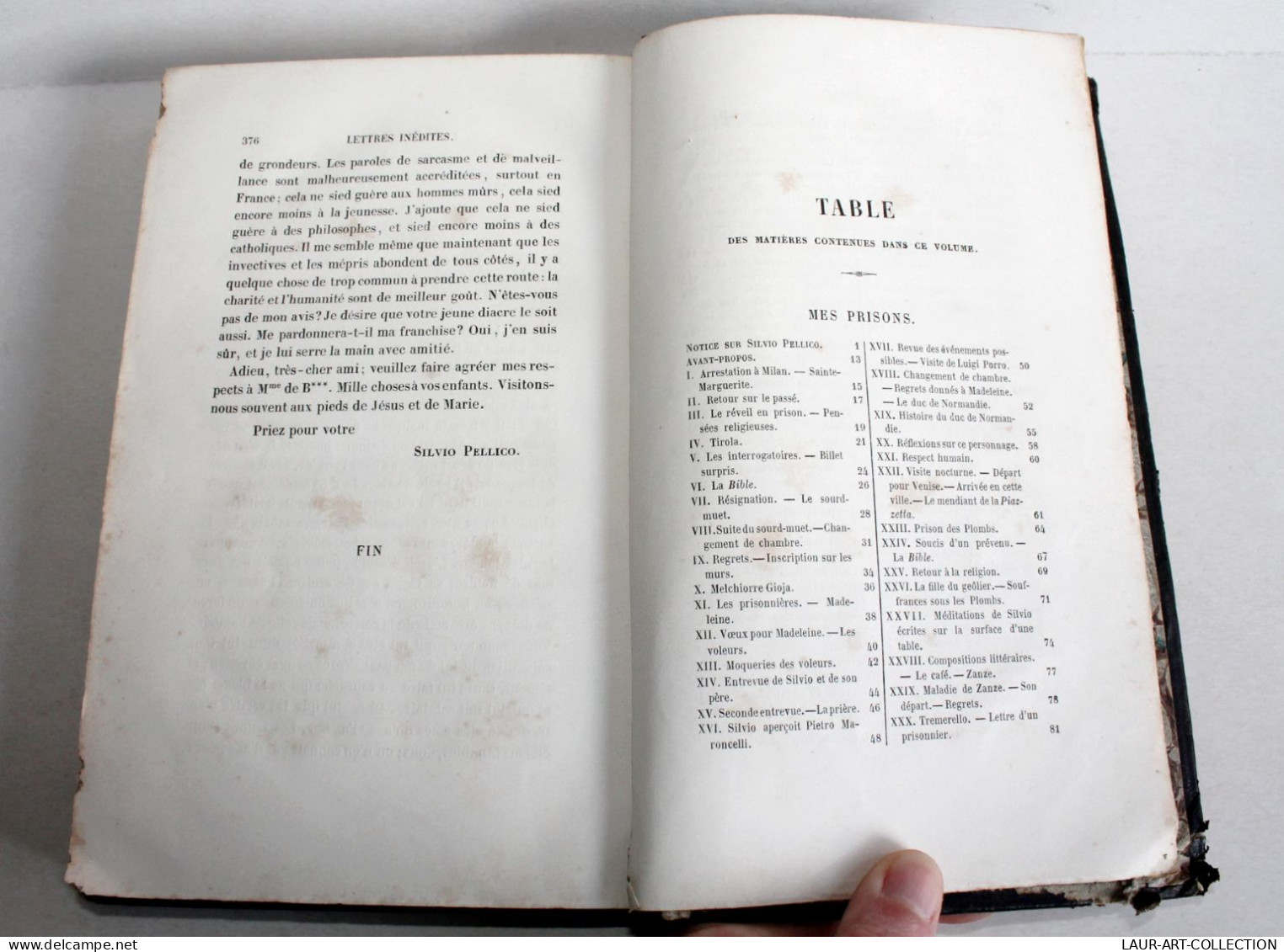 SILVIO PELLICO OEUVRES CHOISIES MES PRISONS DEVOIRS DES HOMMES.. De WOILLEZ 1863 / ANCIEN LIVRE XIXe SIECLE (2603.112) - 1801-1900